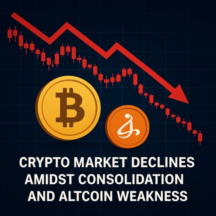 Crypto Market Declines as Bitcoin Consolidates and Altcoins Drop