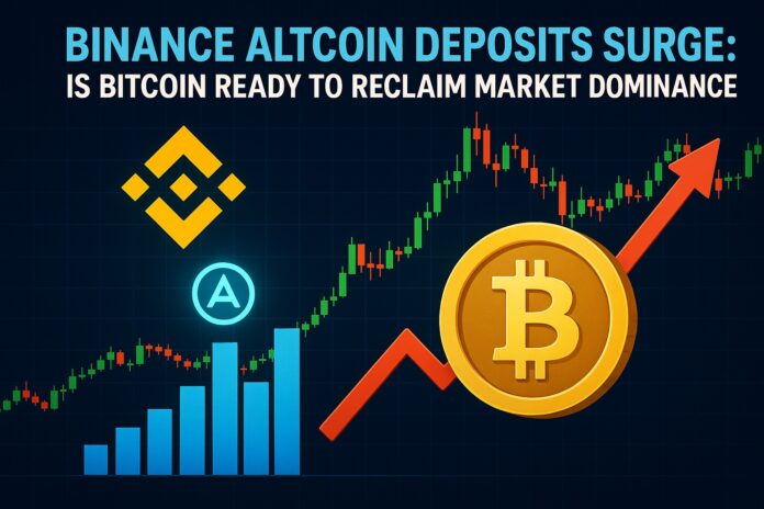 Binance Altcoin Deposits surge as Bitcoin tests market dominance with rising exchange activity and altcoin rotation.